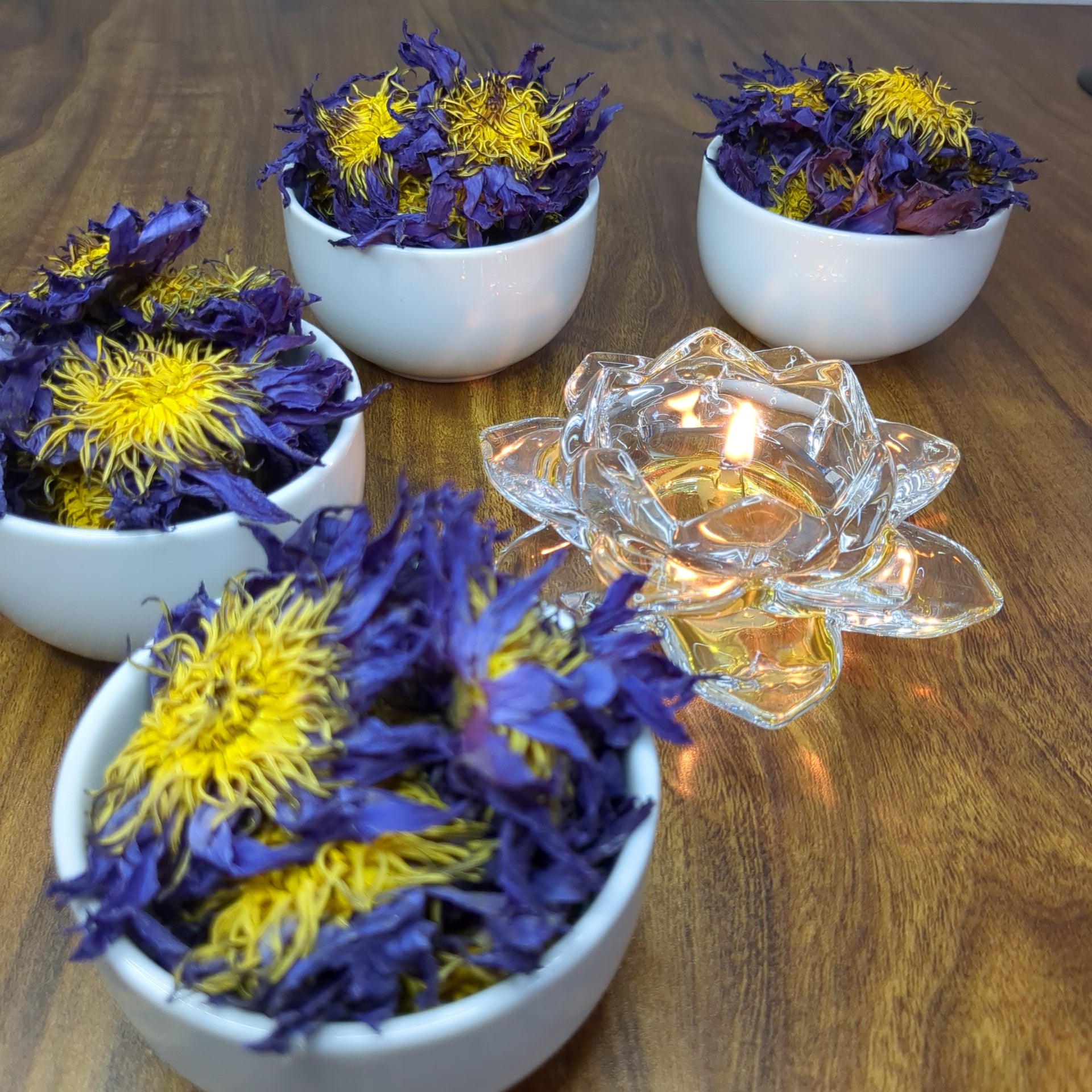 Ceylon Blue Lotus Flowers (Nymphaea Caerulea) Natural Organic Water Lily Flower Herbs Tea