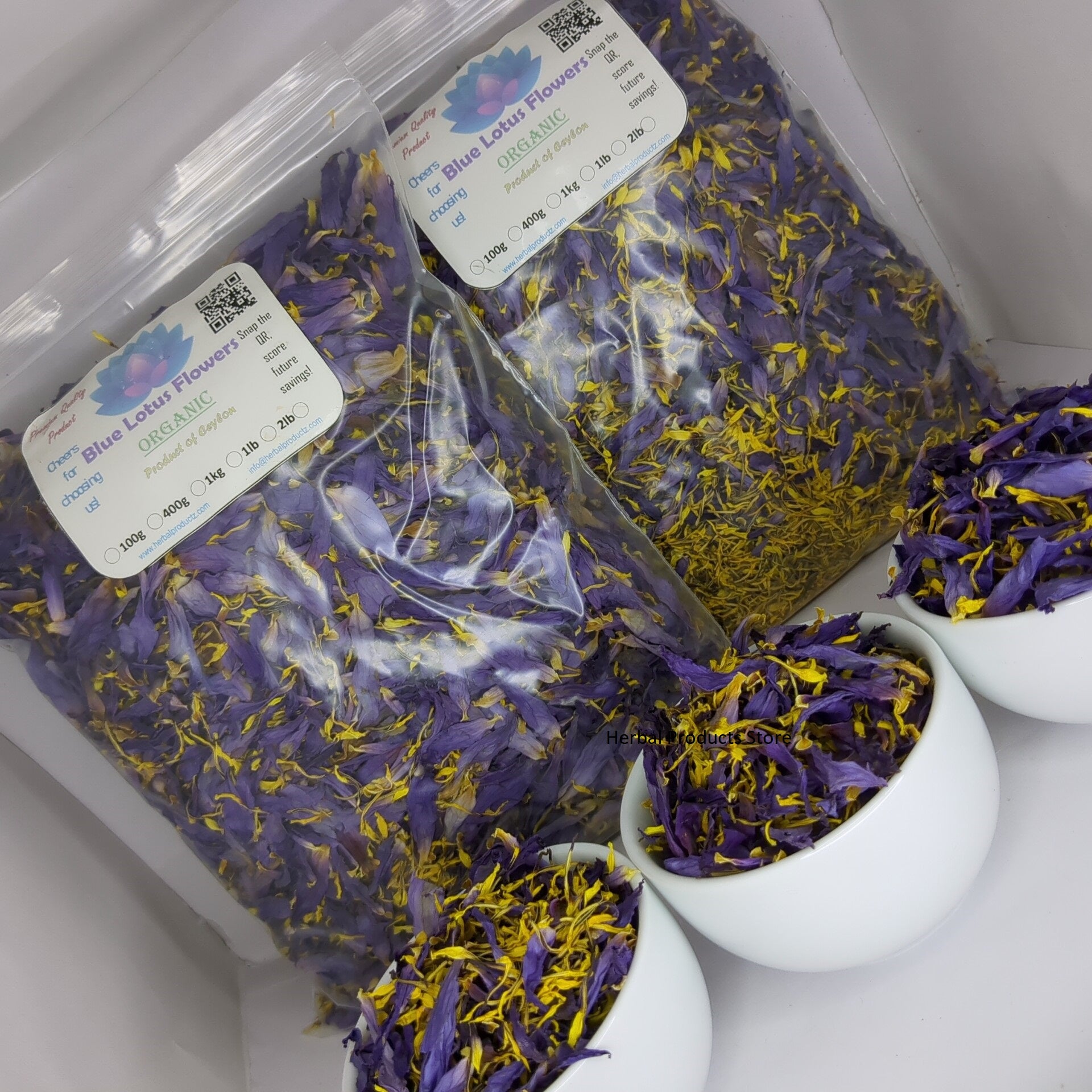 Dried Blue Lotus Flower Petals & Stamen Mix | Natural Organic Herbal Tea Nymphaea Caerulea Flowers